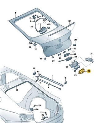 Накладка замка крышки багажника skoda superb 3 iii фото №1
