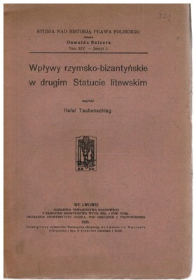 Taubenschlag - Drugi statut litewski Wpływy 1933