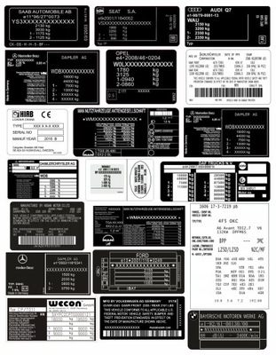 Наклейка ідентифікаційна vin кожен typ i авто фото №1