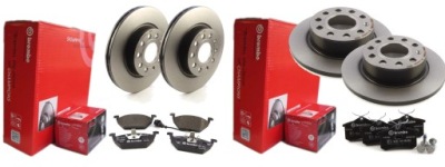 Гальмівні диски гальмівні колодки brembo перед задня vw golf v vi caddy фото №1