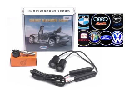 2x LED LOGO PROJEKTOR HOLOGRAM HD 3D DO DRZWI WSZYSTKIE MODELE