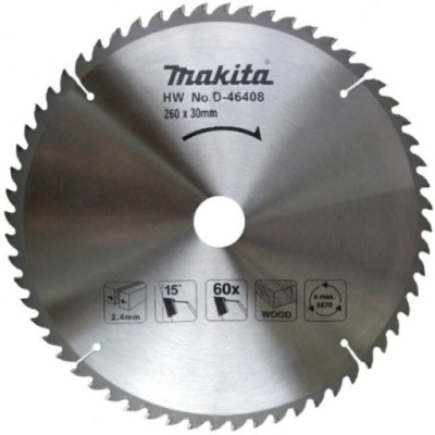 Cut-off kolesa Makita 260x30 60z na drevo D-46408