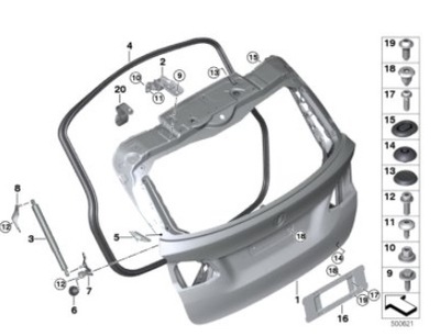 TAPA DE MALETERO DE MALETERO PARTE TRASERA BMW F45 ACTIVE TOURER  