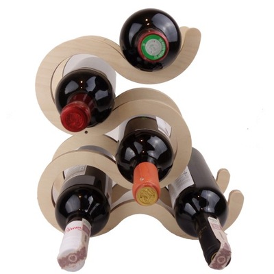 Regał stojak półka na wino drewniana 5 butelek