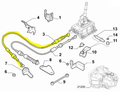 CABLE CAMBIOS DE TRANSMISIÓN FIAT BRAVO 1.6, 1.9, ORIGINAL FIAT  