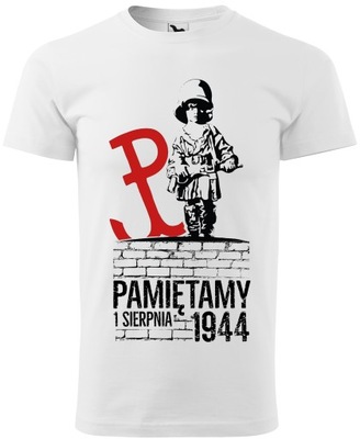 Koszulka Patriotyczna męska biała L v4