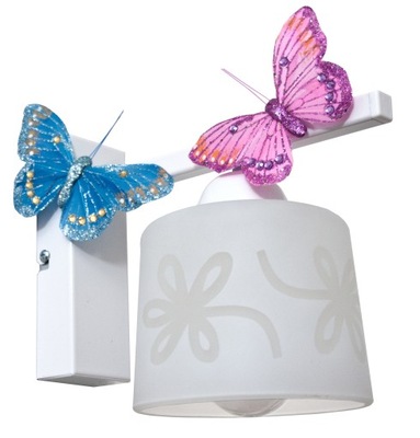 PIĘKNY Kinkiet / Lampa ścienna MOTYL 1 WHITE