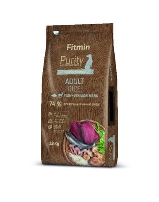 Fitmin Purity Rice Adult Fish Venison 12 kg GRATIS