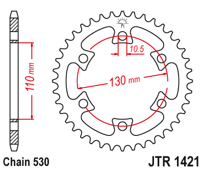 ЗУБЧАТКА ЗАДНЯЯ JT 40Z 530 BOMBARDIER DS650 04-07