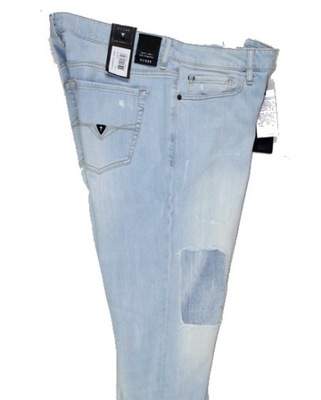 Guess jeansy męskie -M72A24D2H30 łaty dziury przetarcia oryginalne -W36/L31