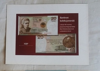 Foldery do banknotu - MARIA SKŁODOWSKA-CURIE- w języku polskim