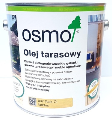 Osmo 007 Olej Tarasowy 2,5l Bezbarwny