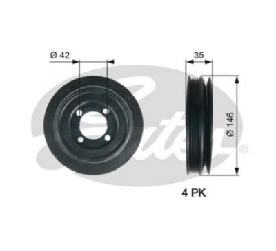 Gates шків колінчастого вала korb opel astra g 1.7 td фото №1