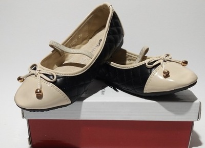 Obuwie Buty Baleriny Black,Beż Dziewczęce roz 28