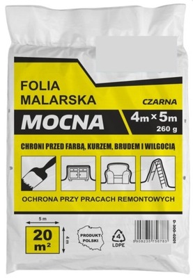 FOLIA MALARSKA MOCNA 4*5M 260G CZARNA