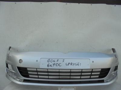 Бампер перед vw golf vii 6x pdc омивачі фото №1