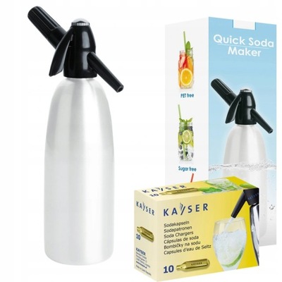 SYFON SATURATOR DO WODY SODOWEJ CO2 1L +10x NABOJE