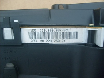 ASTRA II G 1,7 ПРИБОРНАЯ ПАНЕЛЬ ПРИБОРНАЯ ПАНЕЛЬ 09228750DY VDO