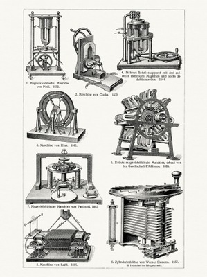 Technika Maszyny Elektryczne I litografia 1905