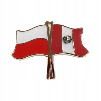 Przypinka pin wpinka flaga POLSKA-Peru