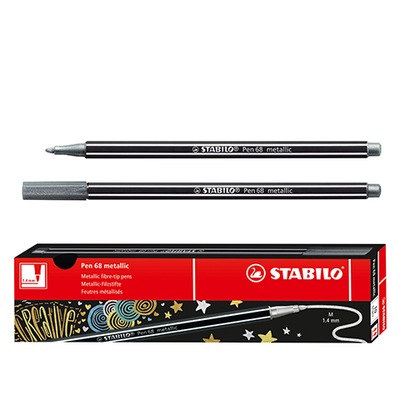 Flamaster STABILO Pen 68/805 metallic srebrny