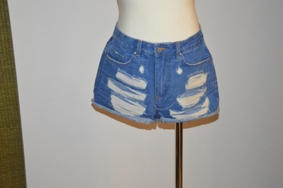 DENIM SPODENKI SZORTY JEANSOWE DZIURY 36