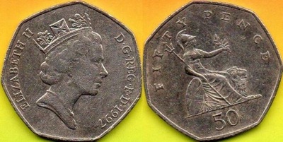 Wielka Brytania 50 Pence 1997 r.