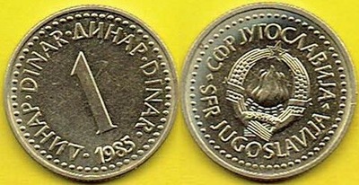 JUGOSŁAWIA 1 DINAR 1985 r.