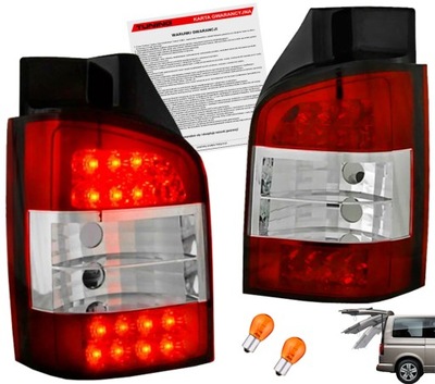 Vw transporter t5 03-09 лампи світлодіодний задня led red фото №1