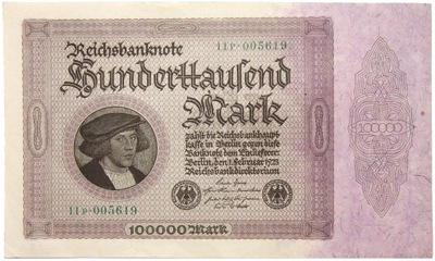 Niemcy - BANKNOT - 100000 Marek 1923