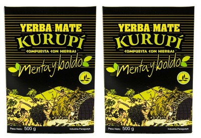 Yerba Mate Kurupi Menta Boldo 2x500g