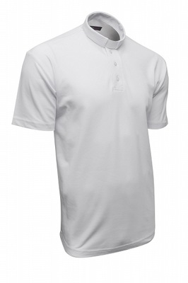 Koszula kapłańska Polo KR z koloratką biała 4XL