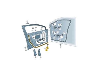 Прокладка zew рамы дверь golf vii 5d левая фото №1