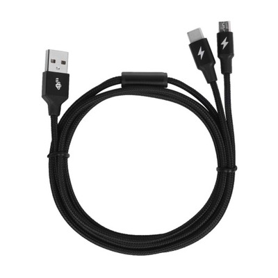 Kabel USB 1m 2in1 ładowanie micro usb usb c