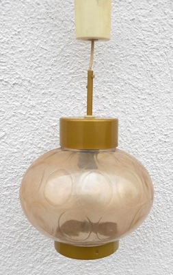 Lampa sufitowa wisząca miodowa z żarówką