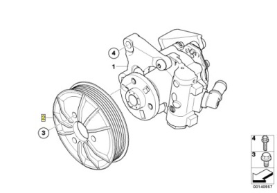 Bmw оригинальный номер 32427537862 шкив, насос усилителя фото №1