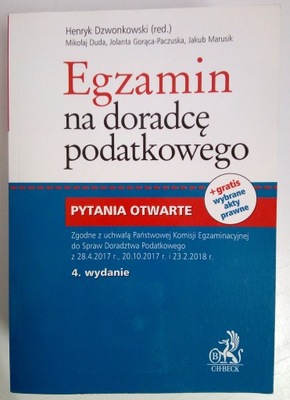 EGZAMIN NA DORADCĘ PODATKOWEGO PYTANIA OTWARTE