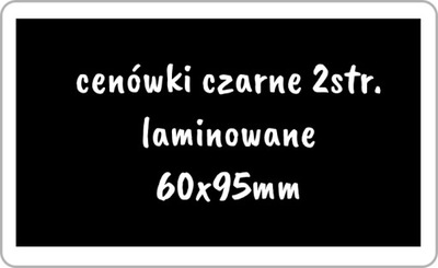 Cenówki czarne laminowane 2-stronne cenki czarne etykiety 100 sztuk + pisak