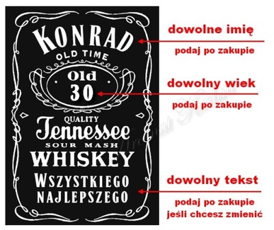 PERSONALIZACJA - DODANIE NAPISU NA OPŁATKU WHISKY