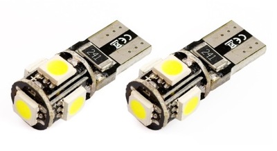 Żarówka W5W T10 5 diod LED SMD canbus can bus