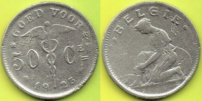 Belgie 50 Centimes 1923 r.