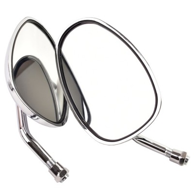 MIRRORS OWALNE CHROME WSK MZ JAWA SHL CHOPPER 10MM  