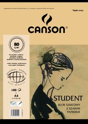 Blok Szkicowy STUDENT A4 Canson 90g 100ar