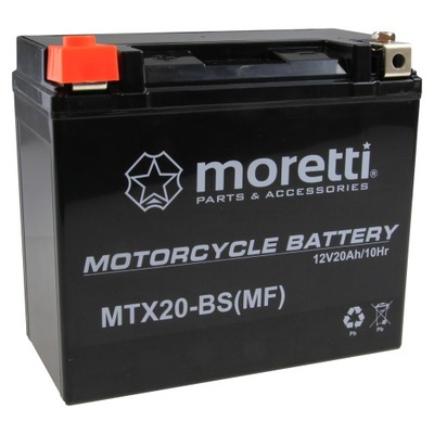 MORETTI АККУМУЛЯТОР AGM (GEL) YTX20-BS 12V 20AH