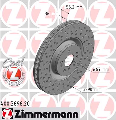 ZIMMERMANN DISCOS PARTE DELANTERA ML W164 R W251 AMG 390MM  