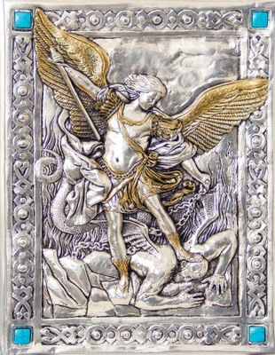 Ikona św. Michała Archanioła CAŁA W METALU nr104M
