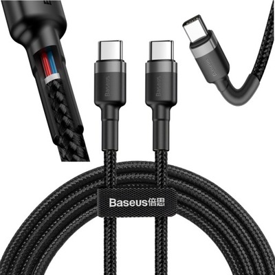 BASEUS MOCNY KABEL USB-C SZYBKIE ŁADOWANIE TYP-C TYPE-C PD 60W QC 3.0 2M