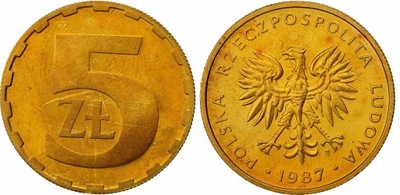 5 zł złotych 1987 mennicze st. 1