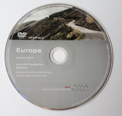 MAPA PŁYTA DVD AUDI MMI 3G BASIC EUROPA 4G0919884N