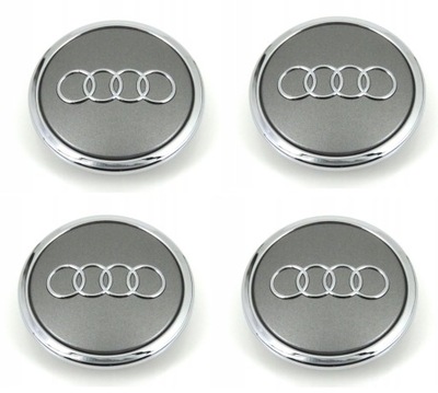 КОМПЛЕКТ 4 ШТУКИ КОВПАЧКИ AUDI ЛОГОТИП ЧОРНІ ДИСКИ 60MM